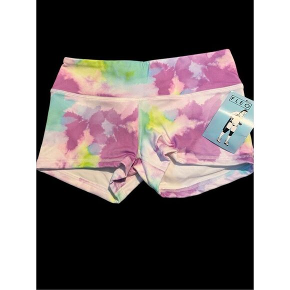 FLEO Vibrant Heat Shorts (Original) NWT size small white purple - Picture 2 of 9